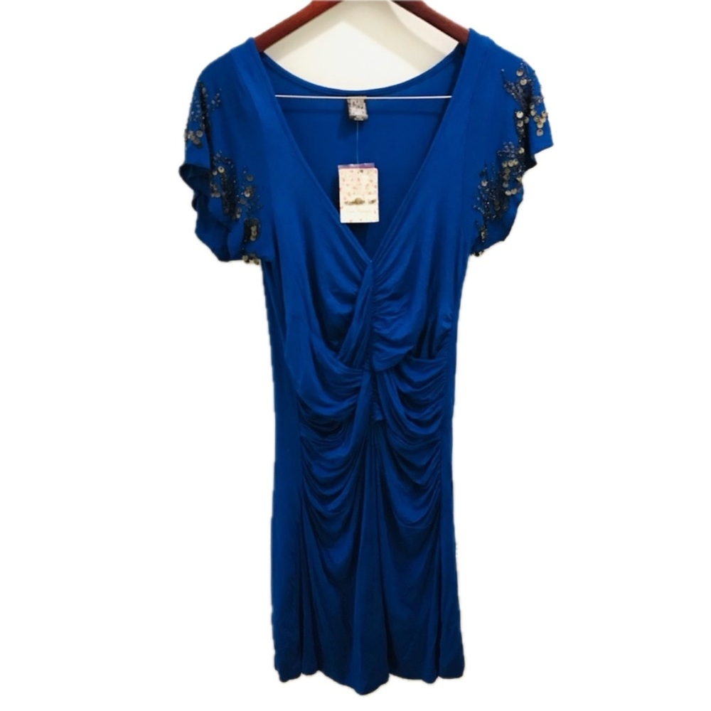 NWT Free People Royal Blue Cocktail Dress medium